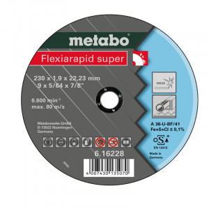 Řezný kotouč Metabo 230x1,9x22,23mm Flexiarapid Super inox rov.