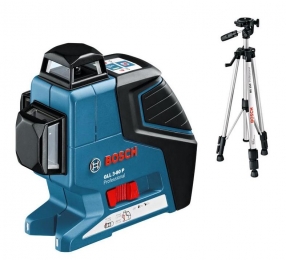 Čárový laser Bosch GLL 3-80P + stativ BT 150 Professional